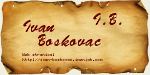 Ivan Boškovac vizit kartica